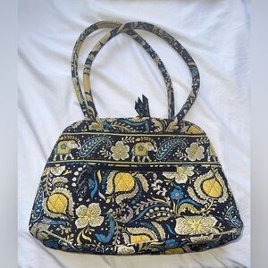 Vera Bradley "Ellie Blue" Bowler Bag Gently Used Well Loved